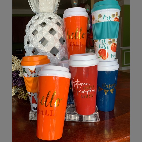 Autumn Leaves and Pumpkins Please! COFFEE OR TEA OR BEVERAGE INSULATED TUMBLER - Picture 4 of 4